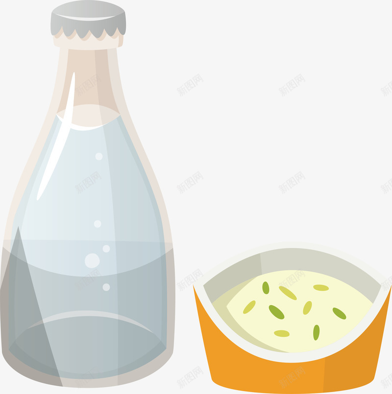 牛奶早餐手绘卡通矢量图ai免抠素材_新图网 https://ixintu.com 健康 卡通 奶瓶 手绘 早餐 牛奶 玻璃杯 碗盘 食品 矢量图