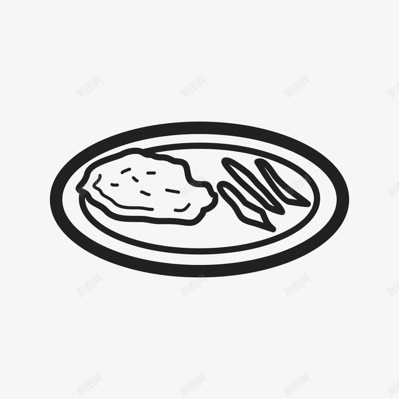 粗线条餐盘png免抠素材_新图网 https://ixintu.com 粗线条餐盘 食物简笔画 餐厅设计 餐盘简笔画 餐盘线图 黑白餐盘