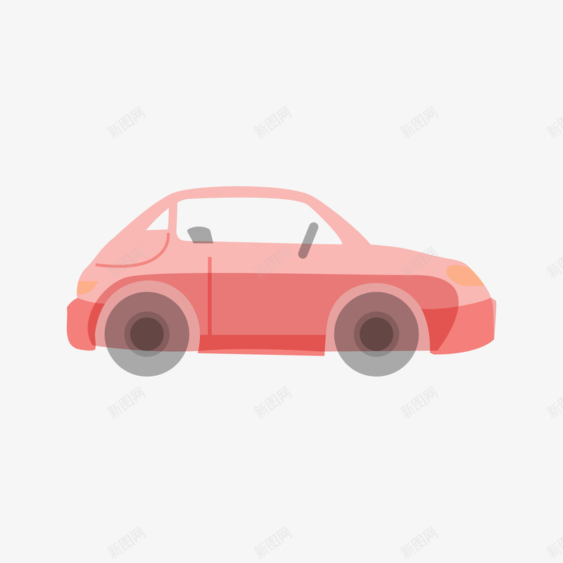 手绘卡通红色小汽车png免抠素材_新图网 https://ixintu.com Q版汽车 交通工具 卡通汽车 扁平化 汽车 汽车插画 红色卡通汽车
