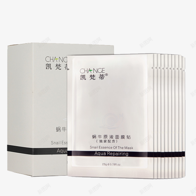 凯梵蒂蜗牛原液面膜png免抠素材_新图网 https://ixintu.com 产品实物 护肤用品 蜗牛原液 面膜
