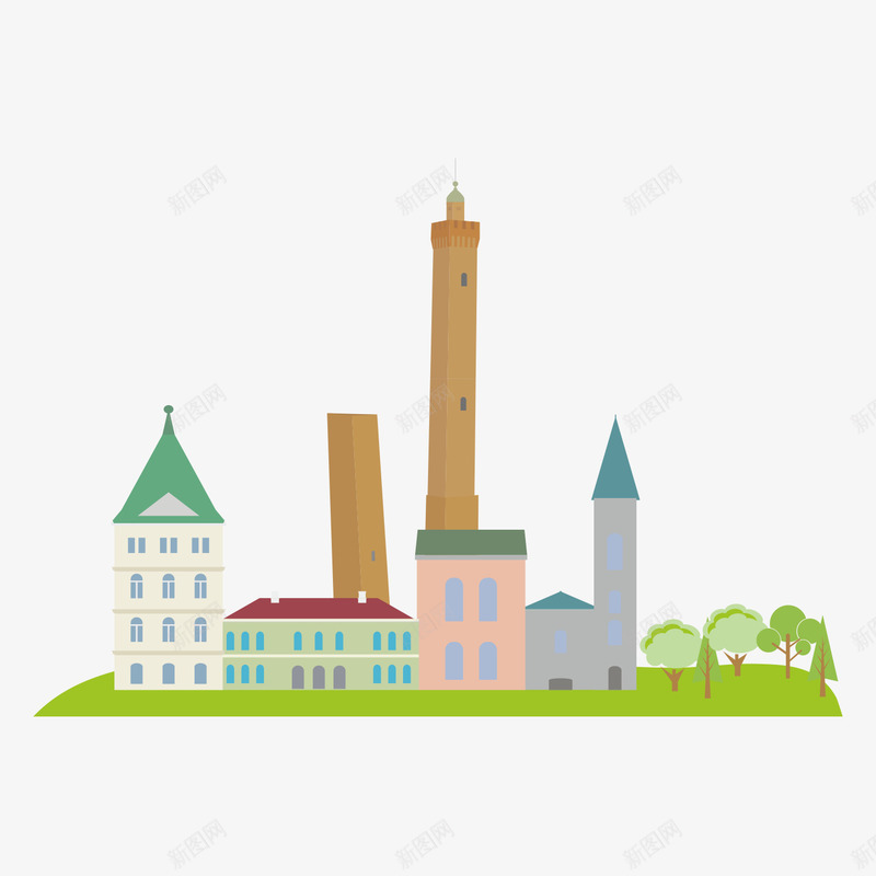 意大利建筑旅游景点标矢量图图标ai_新图网 https://ixintu.com 建筑 建筑剪影 建筑设计轮廓 意大利 插画 旅游景点 设计图标 矢量图