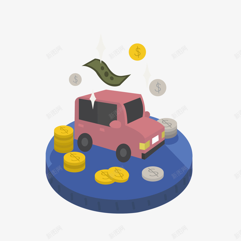 25D汽车投资金币金融交易矢量图ai免抠素材_新图网 https://ixintu.com 投资金融 汽车交易 汽车金融 金融 金融交易 金融投资 金融汽车 金融金币 矢量图