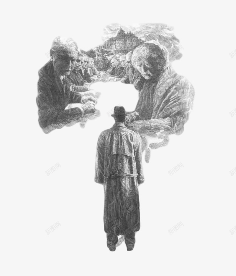 背影黑白素描作品png免抠素材_新图网 https://ixintu.com 好看 时尚 精致 素描 素描作品 细致 美观 背影 铅笔画 黑白