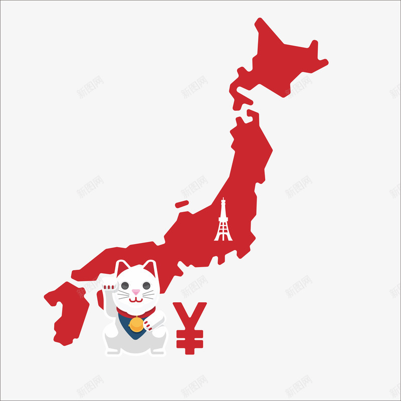 扁平化日本地图png免抠素材_新图网 https://ixintu.com PPT PPT元素 扁平 扁平化 日本卡通地图