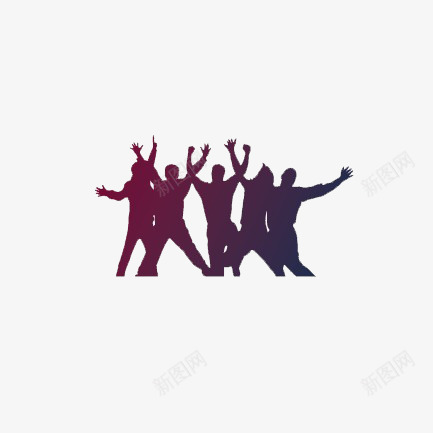 欢乐蓝色人影png免抠素材_新图网 https://ixintu.com 一群人 庆祝 欢乐 狂欢 蓝色人影