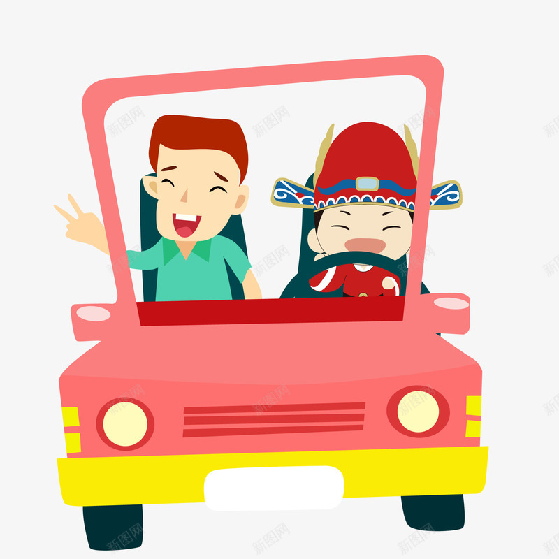卡通自驾游旅行的人物矢量图ai免抠素材_新图网 https://ixintu.com 交通工具 卡通 开车去旅行 汽车 自驾游 矢量图