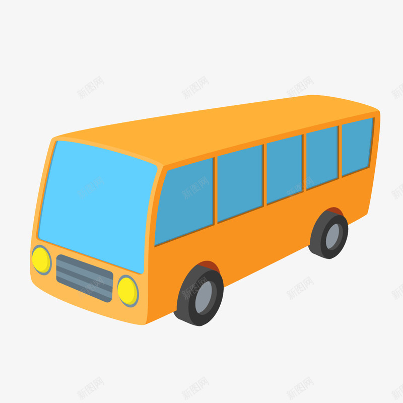 黄色卡通大巴车汽车png免抠素材_新图网 https://ixintu.com 卡通 大巴车 汽车 汽车卡通 黄色 黄色卡通