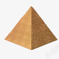 建筑物psd免抠素材_新图网 https://ixintu.com 模型 金字塔 金色
