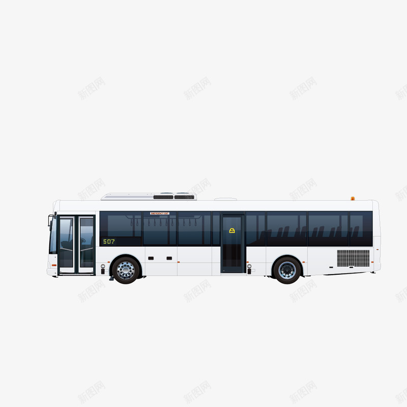 白色汽车公交车png免抠素材_新图网 https://ixintu.com 公共交通 大巴车 旅游出行
