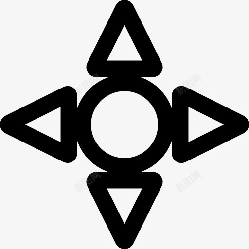 四箭图标png_新图网 https://ixintu.com 圆圈 多媒体选项 方向 箭头