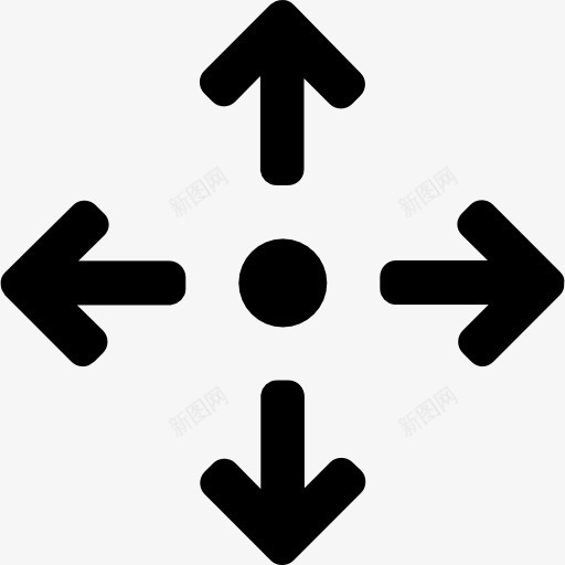 四箭图标png_新图网 https://ixintu.com 圆圈 基本点 方向 箭头