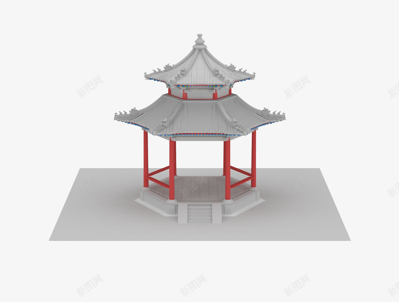 精致亭子三维模型png免抠素材_新图网 https://ixintu.com 3d模型 三维亭子模型 三维建模 三维模型 亭子三维模型 模型