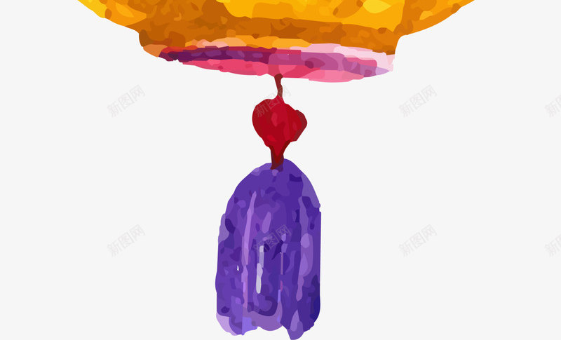 春节黄色水彩灯笼png免抠素材_新图网 https://ixintu.com 创意灯笼 喜庆 春节灯笼 水彩灯笼 绘画 黄色灯笼
