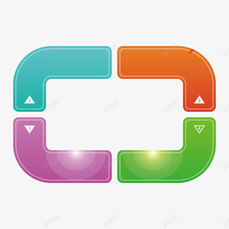 循环矩形产业链模型png免抠素材_新图网 https://ixintu.com 产业链 循环 模型 矩形