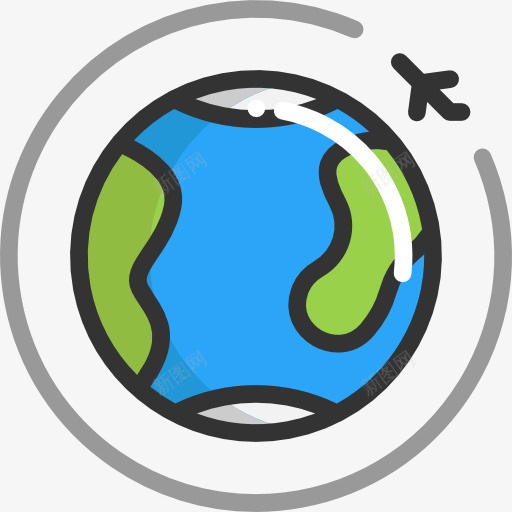 旅行图标png_新图网 https://ixintu.com 世界 国际机场的图标 地球 旅游 旅行 网格 运输 飞机