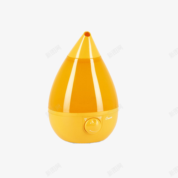 Crane水滴形状酷雾加湿器png免抠素材_新图网 https://ixintu.com 产品实物 便捷 加湿器宣传 黄色