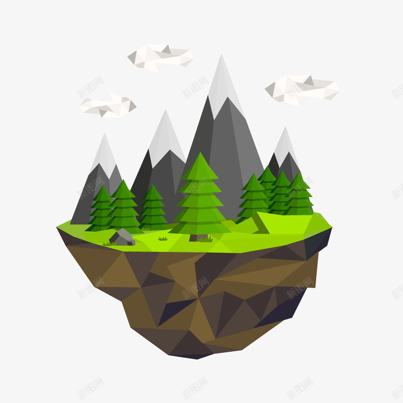 森林大山png免抠素材_新图网 https://ixintu.com 土质 模型 立体 运动