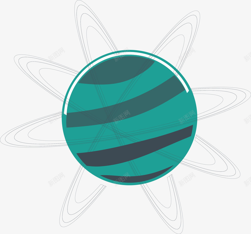 圆环星球png免抠素材_新图网 https://ixintu.com 卡通 圆圈 外星 外星小清新 外星表面 星球手绘