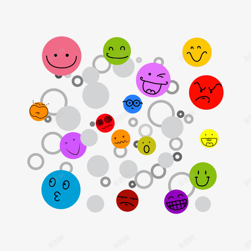 笑脸装饰图案png免抠素材_新图网 https://ixintu.com 免抠png 圆圈 圆形笑脸 圆环 彩色圆圈 彩色笑脸 笑脸 笑脸装饰图案 装饰图案