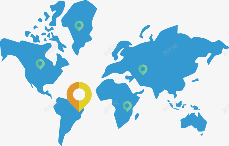 定位符号世界地图矢量图ai免抠素材_新图网 https://ixintu.com 世界地图 地图 定位符 旅游地图 旅游路线 矢量png 矢量图