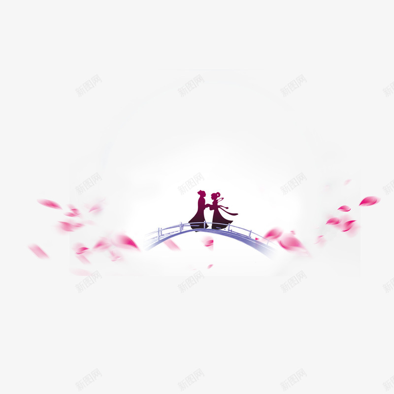 七夕牛郎织女相会的png免抠素材_新图网 https://ixintu.com 七七 七夕 情人节 牛郎织女 鹊桥 鹊桥相会