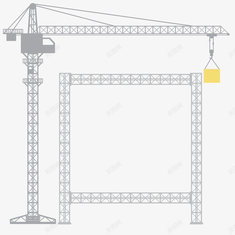 工具吊塔png免抠素材_新图网 https://ixintu.com 建筑 搬运工具 施工 模型 立体 维修