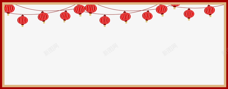 红色灯笼装饰边框psd免抠素材_新图网 https://ixintu.com 2018 新年 新年图框 框 灯笼 狗年 红色 装饰 边框