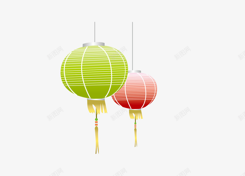 彩色灯笼png免抠素材_新图网 https://ixintu.com 年节装饰 彩色 装饰灯笼 过年