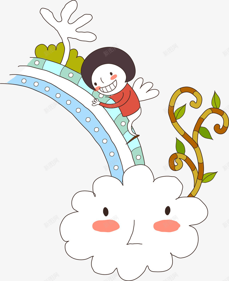 天空中的世界png免抠素材_新图网 https://ixintu.com 天使 天空中的世界 彩虹桥 翅膀