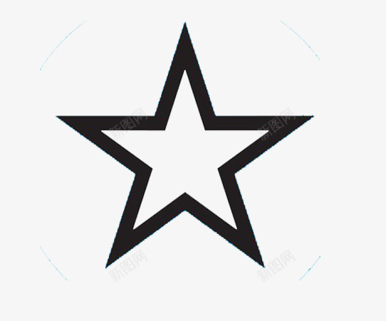黑白规矩五星png免抠素材_新图网 https://ixintu.com 5星 五星 空心 边框 黑白