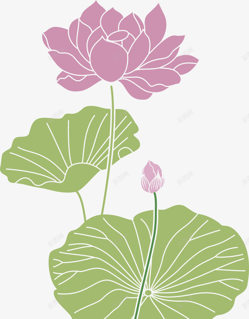 卡通荷叶荷花装饰插画png免抠素材_新图网 https://ixintu.com 卡通 插画 清新绿色 端午节荷叶 简约 荷叶荷花 荷塘