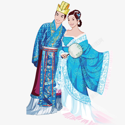 牛郎织女png免抠素材_新图网 https://ixintu.com 七夕节 情侣 约会