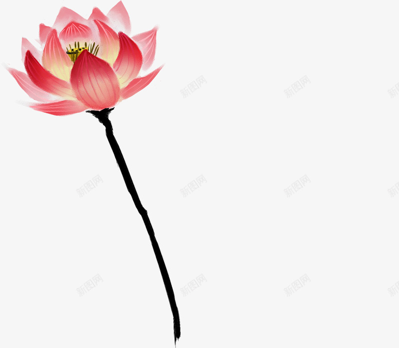 墨迹荷花宣传海报png免抠素材_新图网 https://ixintu.com 墨迹 宣传 海报 荷花