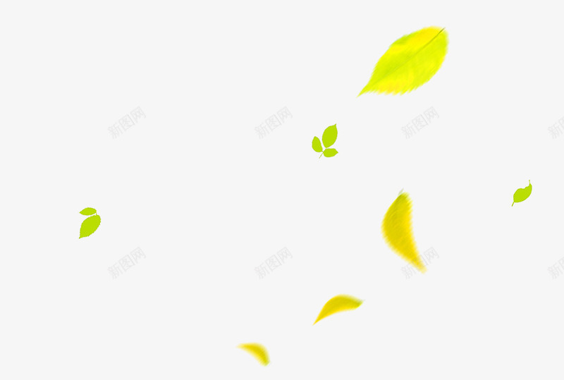 绿色落叶漂浮png免抠素材_新图网 https://ixintu.com 免抠PNG 树叶 漂浮素材 绿色 落叶