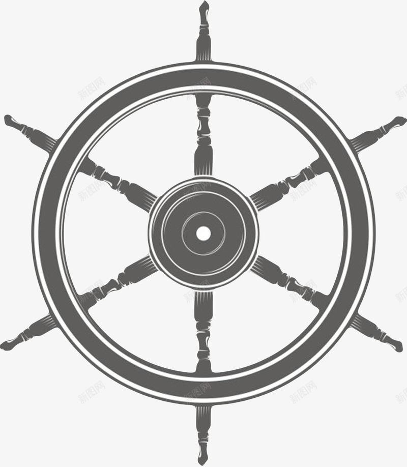 黑色控制方向的简单舵盘实物png免抠素材_新图网 https://ixintu.com 中国造船发明 方向 渐变色圆圈 航向 舵盘 船 船尾 船尾舵 船舵 转向
