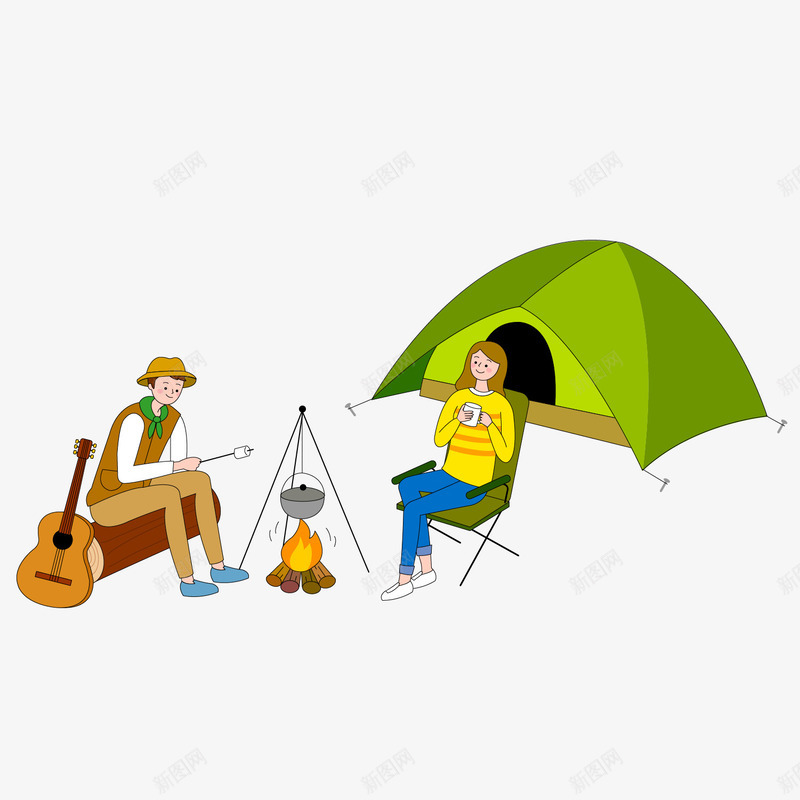 扎帐篷业余爱好运动矢量图ai免抠素材_新图网 https://ixintu.com 业余生活 健康 帐篷 插画 烤火 爱好 身体 运动 野营 露营 矢量图