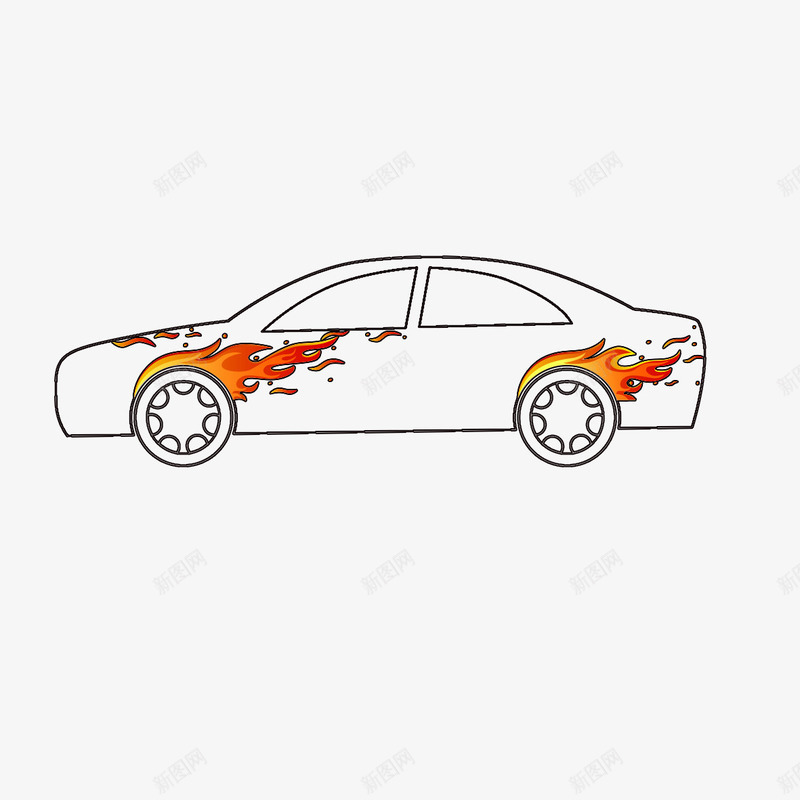 火焰汽车纹身png免抠素材_新图网 https://ixintu.com 底纹边框 汽车 汽车贴 火 火焰 火苗 白色 矢量火焰汽车纹身 花纹