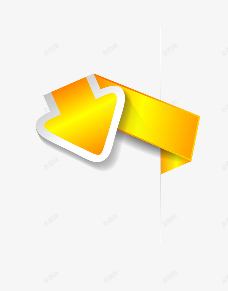 标签渐变有质感黄色箭头折叠png免抠素材_新图网 https://ixintu.com 圆圈 有质感 标签 渐变 箭头