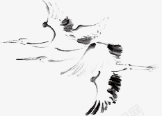 水墨风飞鸟png免抠素材_新图网 https://ixintu.com 动物 水墨风 画 飞鸟 黑白