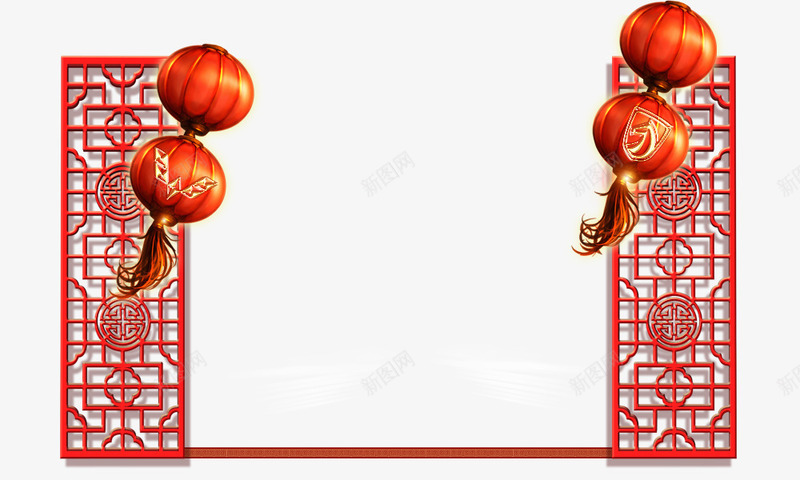 中国风门框灯笼png免抠素材_新图网 https://ixintu.com 中国风 灯笼 门框