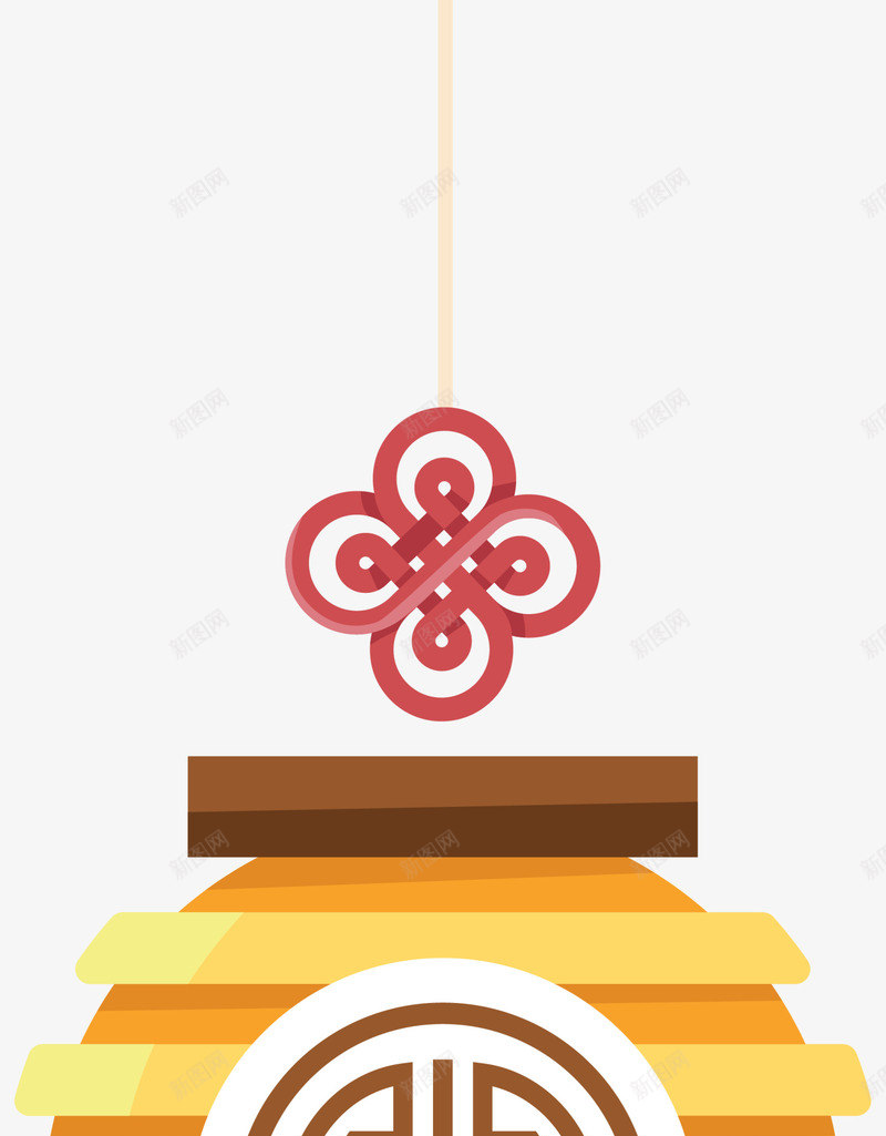 春节黄色灯笼挂饰png免抠素材_新图网 https://ixintu.com 中国风 新春灯笼 春节灯笼 灯笼挂饰 红色中国结 黄色灯笼