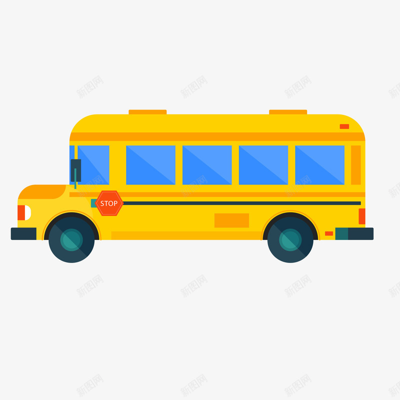 卡通小汽车矢量图ai免抠素材_新图网 https://ixintu.com 交通工具 学校 校车 汽车 汽车立面 矢量图 车辆设计 黄色