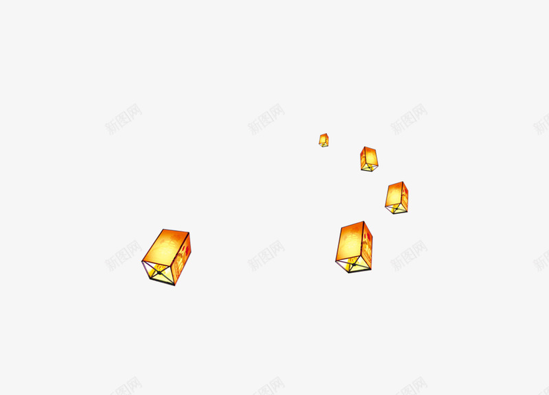 孔明灯png免抠素材_新图网 https://ixintu.com 孔明灯 灯笼 装饰素材 黄色