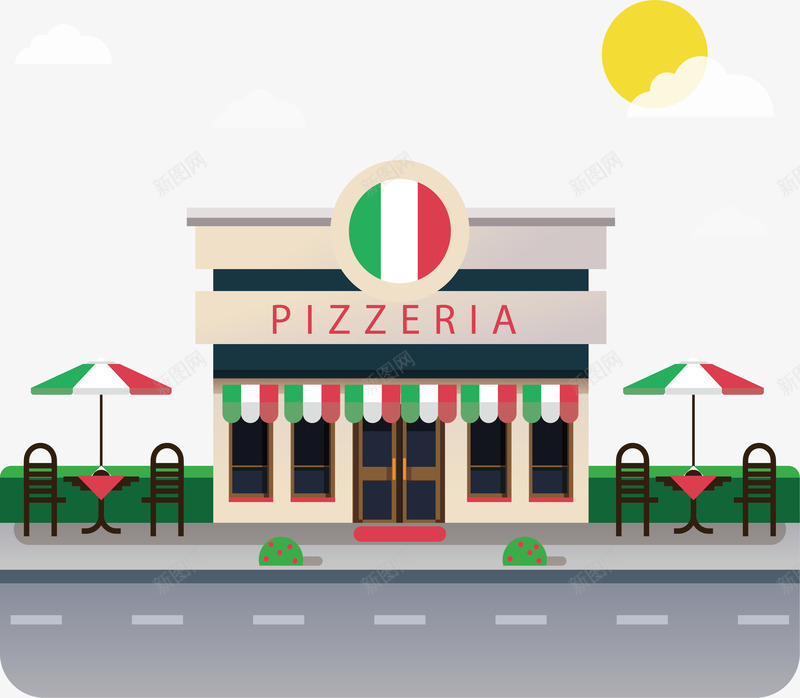 披萨店模型矢量图ai免抠素材_新图网 https://ixintu.com 便利店 意大利披萨 披萨 披萨店 披萨店模型 矢量png 矢量图