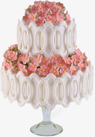 白色生日蛋糕粉红花朵png免抠素材_新图网 https://ixintu.com 生日 白色 粉红 花朵 花束蛋糕 蛋糕