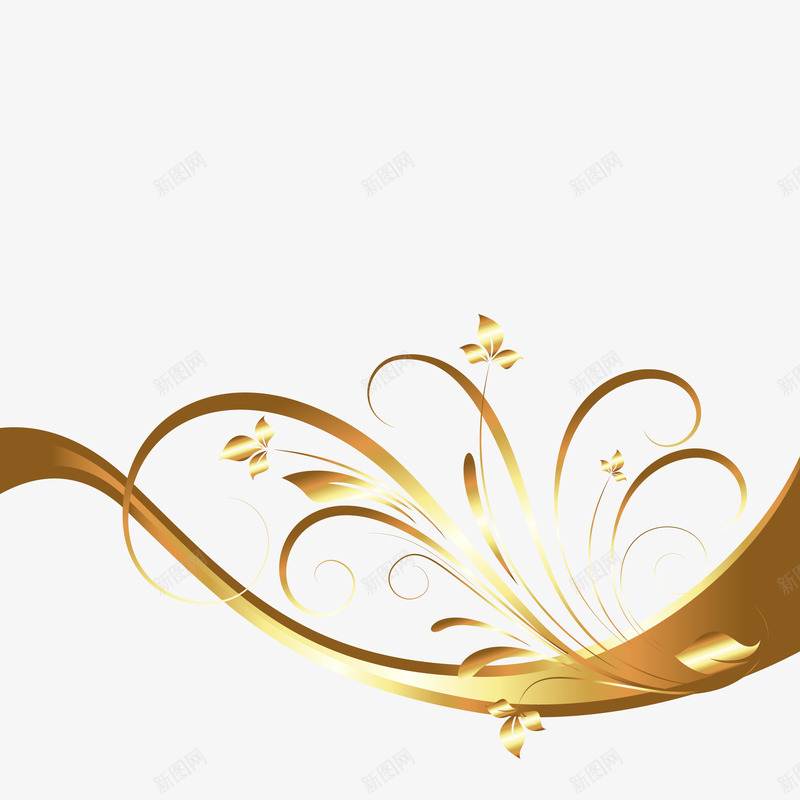 抽象的黄金奢华背景png免抠素材_新图网 https://ixintu.com 奢华图案 抽象 植物图案 背景 装饰图案 金色