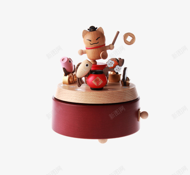 招财猫音乐盒png免抠素材_新图网 https://ixintu.com 产品实物 可爱猫咪盒子 可爱玩具 家具摆饰