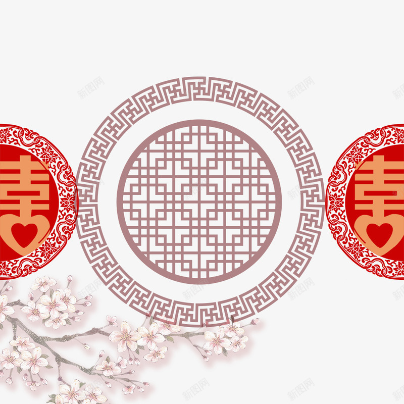 红色喜字psd免抠素材_新图网 https://ixintu.com 中国风 中国风喜字 唯美 喜字 喜庆 幸福 梅花 温馨 装饰