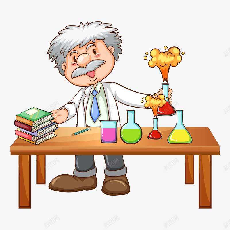 上化学课的老师插画png免抠素材_新图网 https://ixintu.com 上课 书本 化学 化学仪器 教授 教育 理科 老师