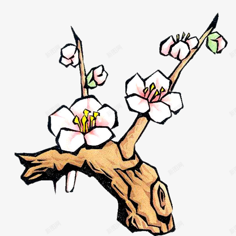 油画梅花图png免抠素材_新图网 https://ixintu.com 抽象画 树干 梅花 梅花树 梅花简笔画 油画 油画梅花免抠png图 现代抽象画 简笔画 美术简笔画 花卉艺术
